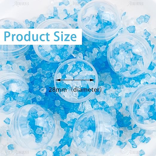 AUEAR, 100 Pack Translucent Small Round Capsules 1.1 Inch Vending Machine Empty Plastic Gumball Containers for Party Favor Prize