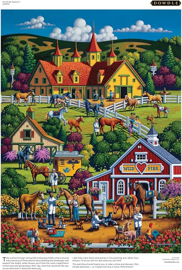 Buffalo Games - Eric Dowdle - Wildfire Ranch - 1000 Piece Jigsaw Puzzle for Adults - Challenging Puzzle Perfect for Game Nights - Finished Size is 26.75 x 19.75