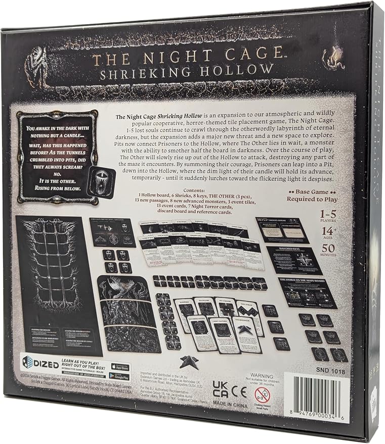 Smirk & Dagger The Night Cage Expansion The Shrieking Hollow Tile Placement Cooperative Board Game with New Threats and Challenges – for Ages 14+, 1 to 5 Players & 40 to 60 Min Playtime