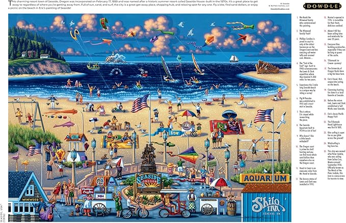 Buffalo Games - Eric Dowdle - Seaside, USA - 1000 Piece Jigsaw Puzzle for Adults - Challenging Puzzle Perfect for Game Nights - Finished Size is 26.75 x 19.75