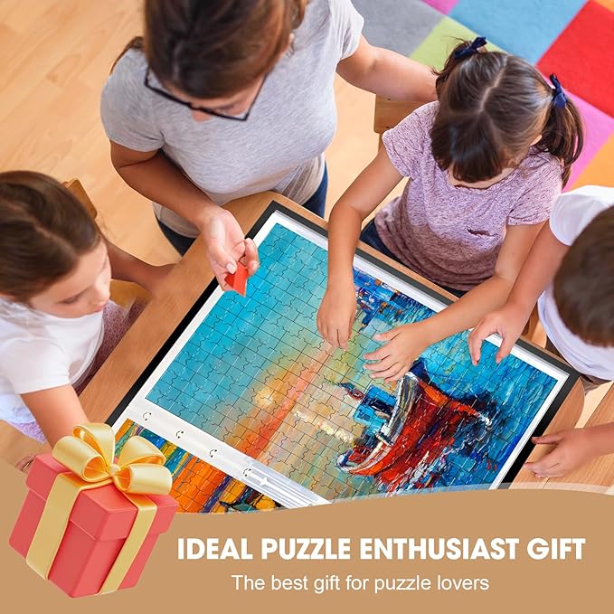 Demine Puzzle Storage Folder for 1000 Pieces – Portable Jigsaw Puzzles Organizer Binder Fits Up to 40 Puzzles, 20 HD Film Pockets, Handle Design Puzzle Keeper for Adults and Kids