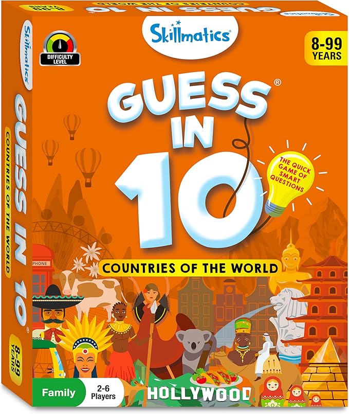 Skillmatics Guess in 10 Countries of The World, Perfect for Boys, Girls, Kids & Families Who Love Card Games, Educational Toys, Board Games, Trivia, Gifts for Ages 8, 9, 10 & Up