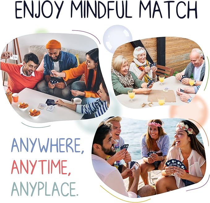 FUN Mindful Match | 500 Card Game for Adults, Teens, & Kids | Fun, Family Party Game | Board Games for Adults | Mindfulness Conversation Cards | Couple Gifts | Ice Breaker for Date Night & Game Night