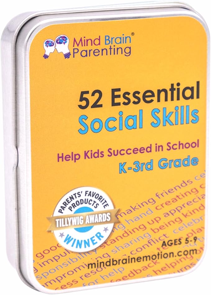 Mind Brain Emotion 52 Essential Social Skills Lessons & Teaching Tool Kit - Social Emotional Learning Activities for Parents, Teachers, School Counselor (Kindergarten, Elementary Kids)