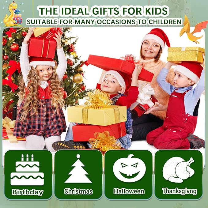 Mom&myaboys Toddler Montessori Wooden Puzzle Activity Board for 3-6 Year Old - Fine Motor Skills Maze Toys, Number and Color Maze Board - Dinosaur Gifts