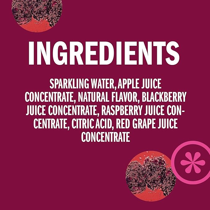 IZZE Sparkling Juice Beverage Blend, Blackberry, No Sugar Added, 8.4 FL OZ, 24 Cans
