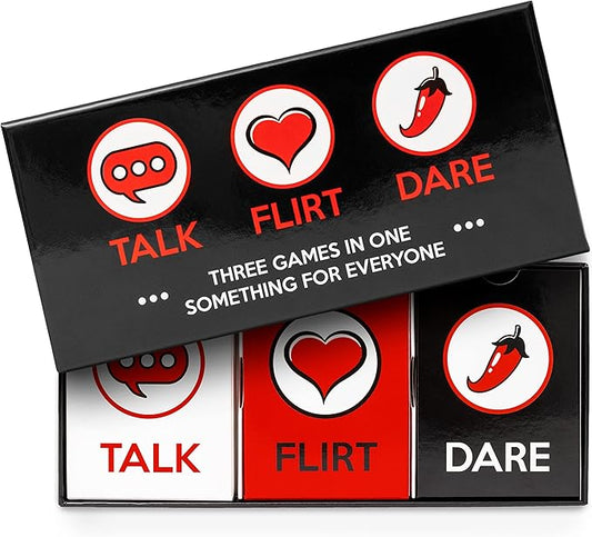 Fun and Romantic Game for Couples - Talk Flirt Dare - Date Night Box - Conversation and Action Cards for Couples to Strengthen Relationships - Exciting Levels for Connection & Intimacy