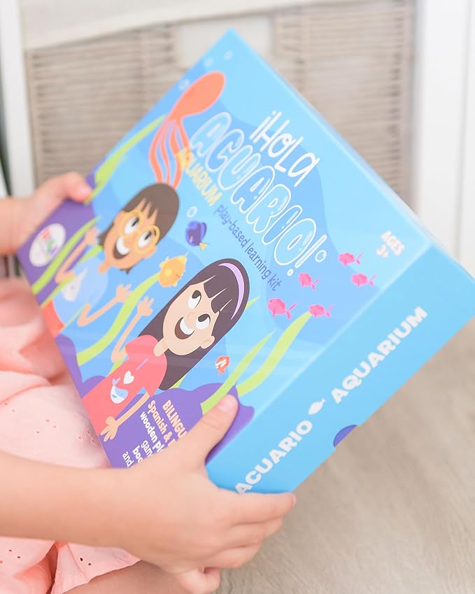 Hello, Aquarium! - ¡Hola, Acuario! | Includes Bilingual Book, Cards, Dry Erase Activity Book, Marker, and More | Interactive Learning Activities Spanish and English Educational Resources for Kids 3+