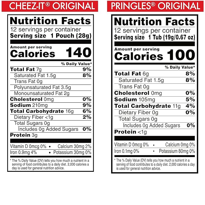Cheez-It and Pringles Variety Pack, Lunch Snacks, Kids Snacks, Original Flavors (24 Packs)