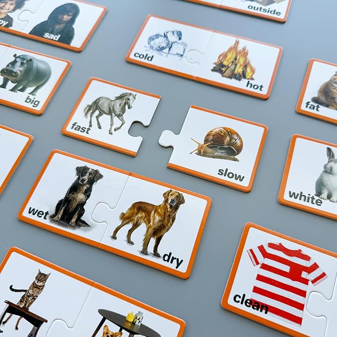 QUOKKA 5X MEGASET Realistic Puzzles for Toddlers 3-5 - Matching Games for Kids Ages 2-4 - Numbers Animals Opposites ABC Learning for Toddlers 1-3 Year Old - Educational Toy for Boy and Girl