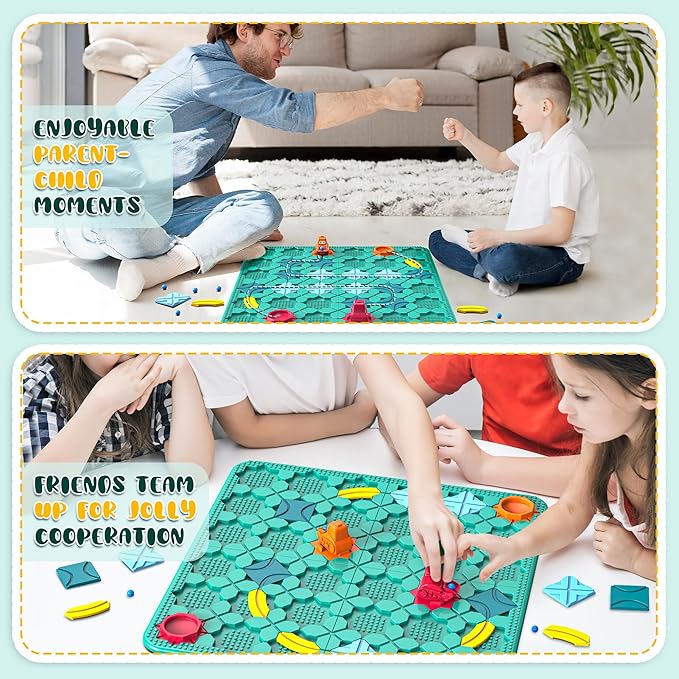 Road Builder Kids Logic Toys: Large Puzzle STEM Board Games, Educational Montessori Toys Birthday Gifts for Age 4-8 Year Old (Blue)