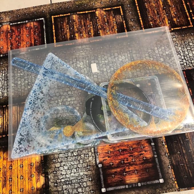 Arcknight Dungeons & Dragons Spell Effects AOE Templates - DND Accessories 24pc Complete Area of Effect Marker Set for D&D 5E - Clear Overlay Measurement Tools All Shapes, Conditions & Buffs