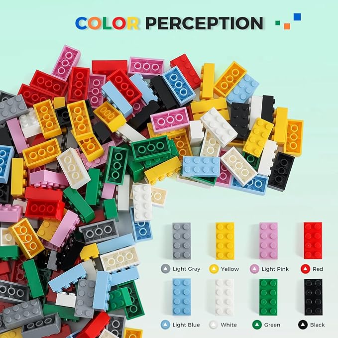 500 Piece Classic Building Bricks and 1 Gray Baseplate, 2x4 Bricks Bulk Creative Building Toys, Blocks Bulk for Kids Ages 6+, 8 Colors