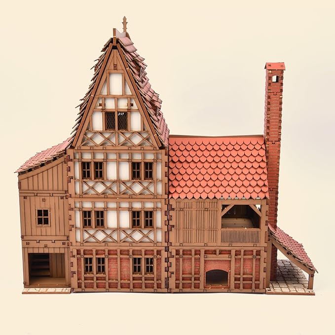 Guild Hall - DIY Wooden House Building Kit for Architecture & Engineering Assembly Set for Teens and Adult, Tabletop Games, Makes a Great Gift for who Like Creative Play - Realistic