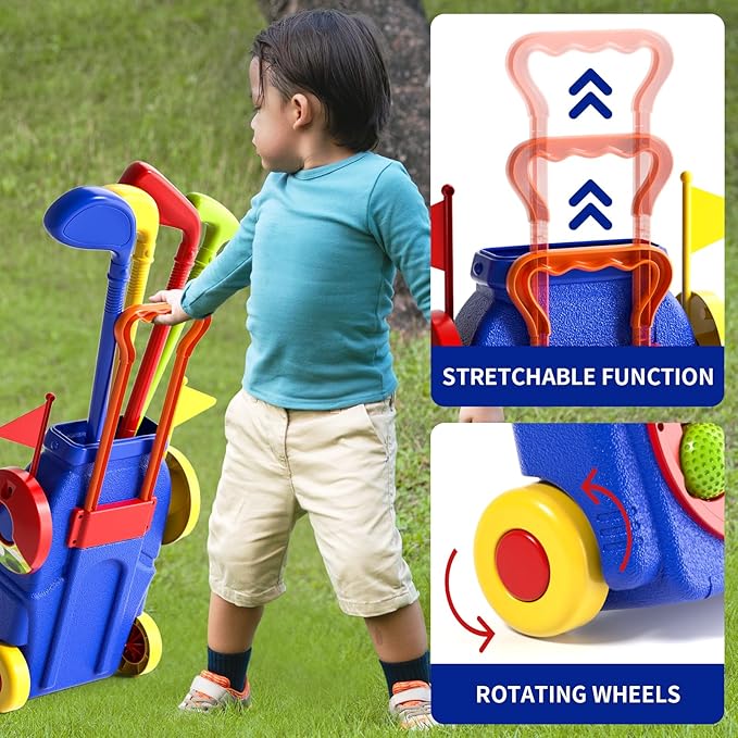 Toddler Golf Set Toys for Boys 3-5 & 5-8, Kids Golf Clubs with 7 Balls & Putting Mat, Toys Gifts for 3-6 Year Old Boys, Christmas & Birthday Gifts