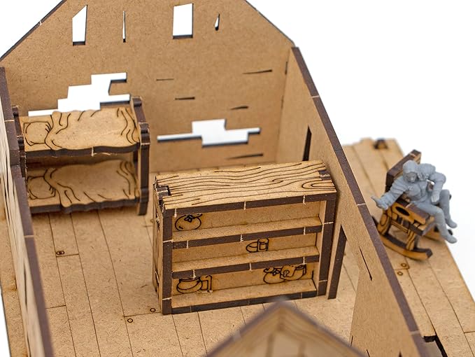 TowerRex Tavern Furniture D&D Terrain, Tabletop Battle Mat, DND Accessories, Scatter Furniture for Dungeons & Dragons, Pathfinder, Warhammer, Wargaming Terrain for 25mm 32mm 28mm Miniatures