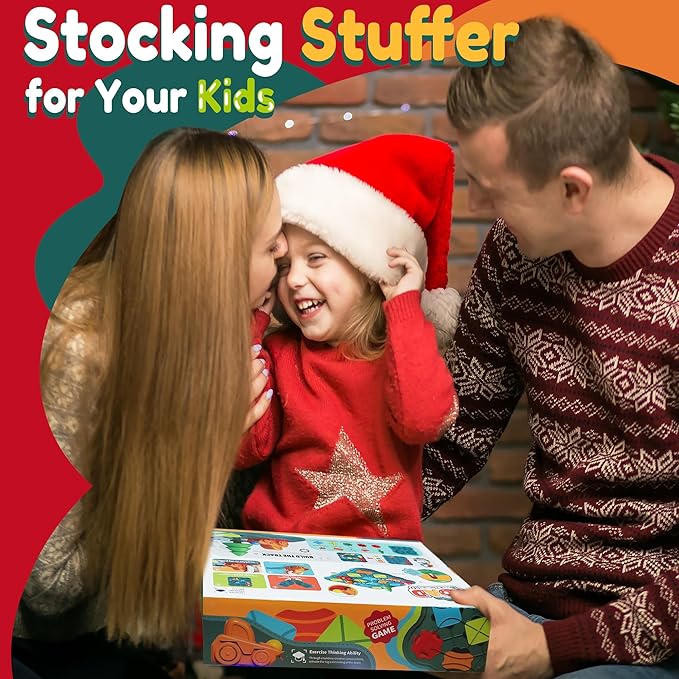 Kids Toys STEM Board Games - Logic Road Builder Brain Teasers Puzzles for 4 5 6 7 Year Old Boys Girls, Educational Montessori Birthday Gifts for Ages 4-8 Preschool Classroom Learning (41 PCS)