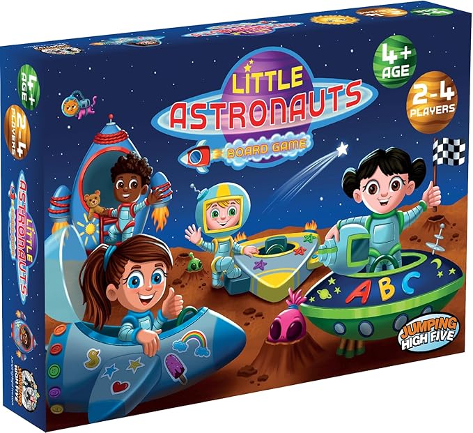 Jumping High Fives Little Astronauts Board Game - An Exciting Space Adventure For Kids Ages 4 And Up - Learn Skills While Flying Around The Solar System In A Rocket Ship, Perfect For Family Game Night