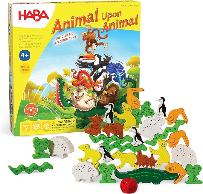 HABA Animal Upon Animal - Classic Wooden Stacking Game Fun for The Whole Family (Made in Germany)