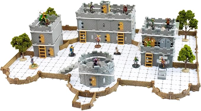 Baron Keep Castle Set - Mini Dungeon Castle Cavern DND Terrain for Tabletop RPGs, Dungeons & Dragons, Pathfinder, War Gaming, and More! by DCD (168+pcs, 4sqft, 16areas)