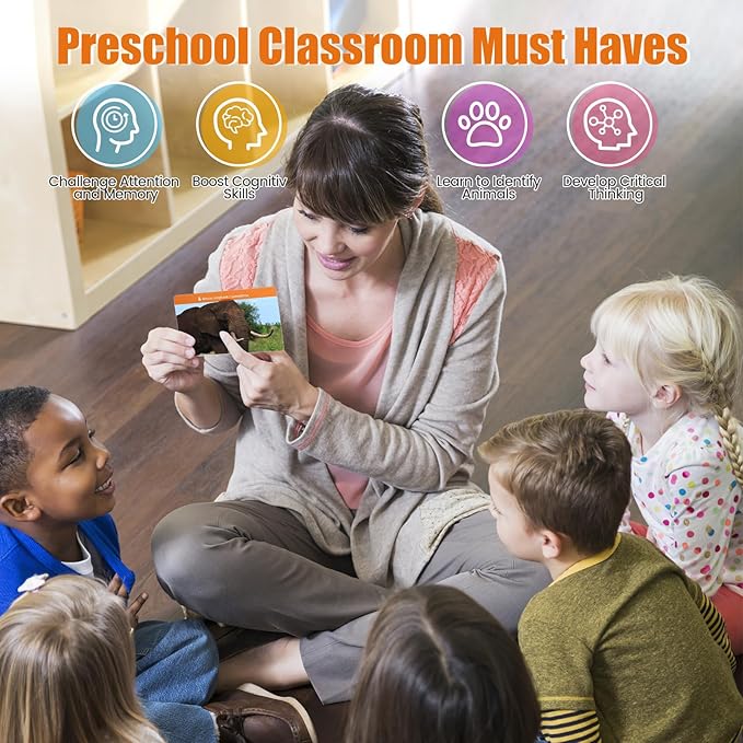 MEROCO Safari Animal Tracks Cards Game,Animal Flash Cards,Animal Tracks Matching Game,Kids Science Learning Educational Toys Homeschool Preschool Autism Learning Materials