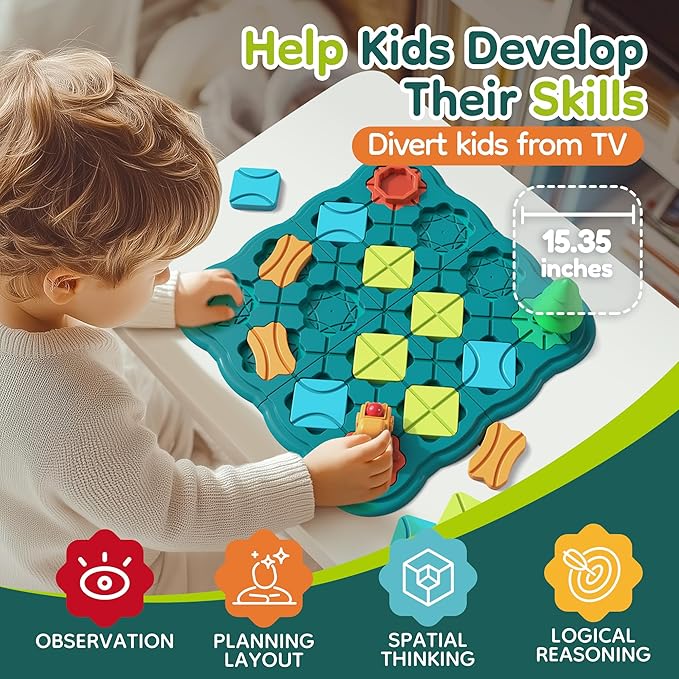 Kids Toys STEM Board Games - Logic Road Builder Brain Teasers Puzzles for 4 5 6 7 Year Old Boys Girls, Educational Montessori Birthday Gifts for Ages 4-8 Preschool Classroom Learning (30 PCS)