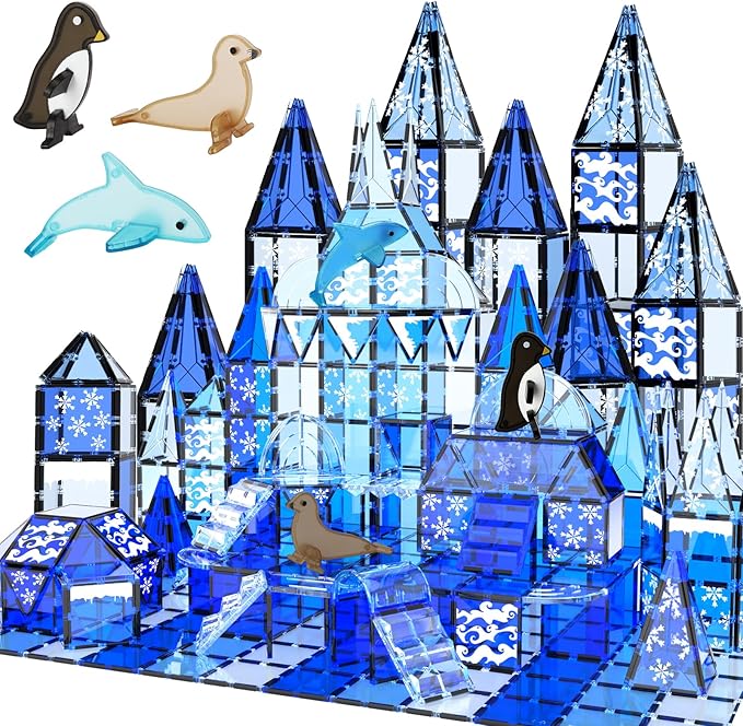 TOY Life Magnetic Tiles for Kids Ages 4-8, Magnetic Toys for Toddlers 3+, Magnet Tile Building Toy for Kids Ages 3-5, Magnet Building Tiles, Toddlers Preschool