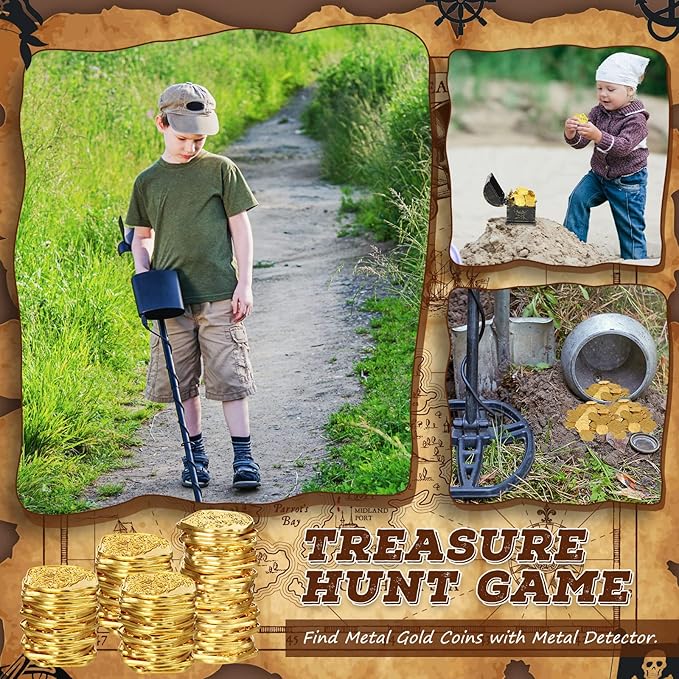 Hanaive 100 Pcs Metal Pirate Coins Bulk Gold Fake Coins Spanish Doubloon Tokens for Kids Board Games Pirate Party Cosplay(Irregular)