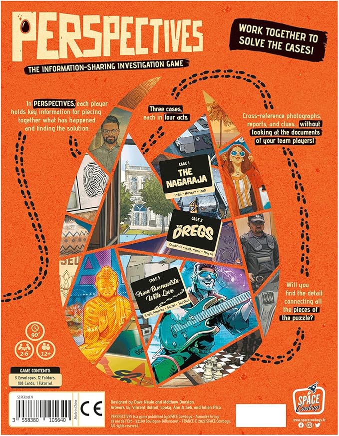 Space Cowboys Perspectives (Orange Box) - Mystery Game, Cooperative Storytelling Game for Kids and Adults, Ages 12+, 2-6 Players, 90 Minute Playtime, Made