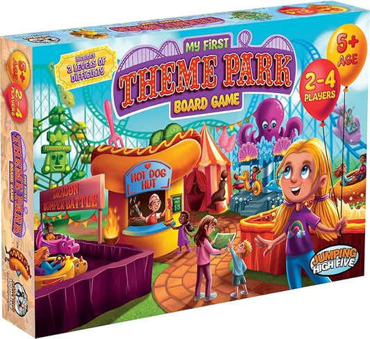 My First Theme Park Board Game for Kids Ages 5+- Build an Amusement Park with Cute Rides & Games - Fun Family Tile-Placement Strategy Game - Easy to Learn - Educational Gift for Boys & Girls