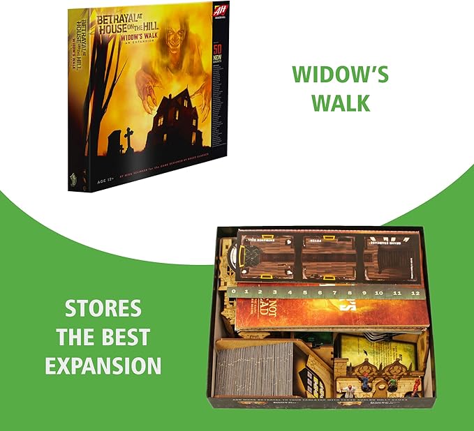 TowerRex Organizer for Betrayal at House on The Hill 2nd Ed Board Game, Widow's Walk Expansion, Storage Insert, Accessories Upgrade
