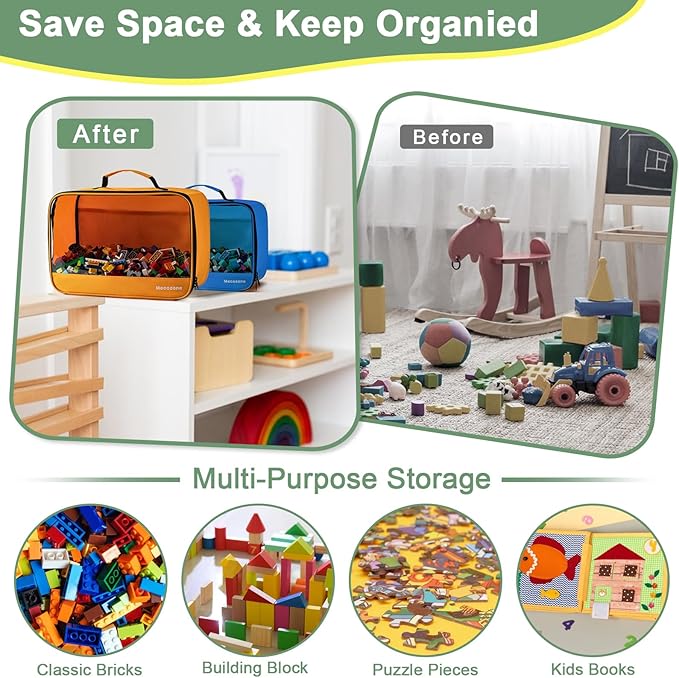 4 PCS Toys Storage Bag, Classic Bricks Building Set Storage Bag, Toy Organizer Bags for Building Toys, Puzzles, Large X Large Size