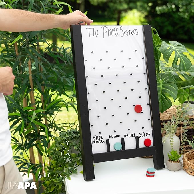 Ilyapa Board - Large Portable Prize Drop Game for Events and Trade Show - 14 x 24 Inch Single Sided - Wooden A-Frame Whiteboard Sign, Eraser