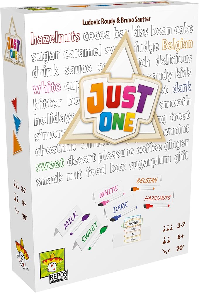 Just One Party Game (White Box) - Cooperative Word Guessing Fun for Friends and Family! Ages 8+, 3-7 Players, 20 Minute Playtime, Made by Repos Production