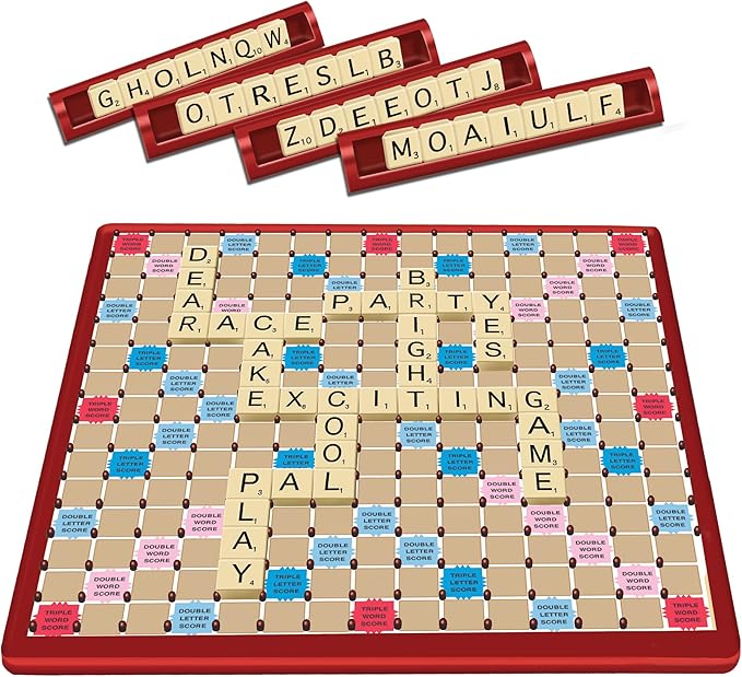 Tile Lock Scrabble by Winning Moves Games USA, Innovative Gameboard "Locks" Tiles In Place, for 2 to 4 Players, Ages 8 and Up
