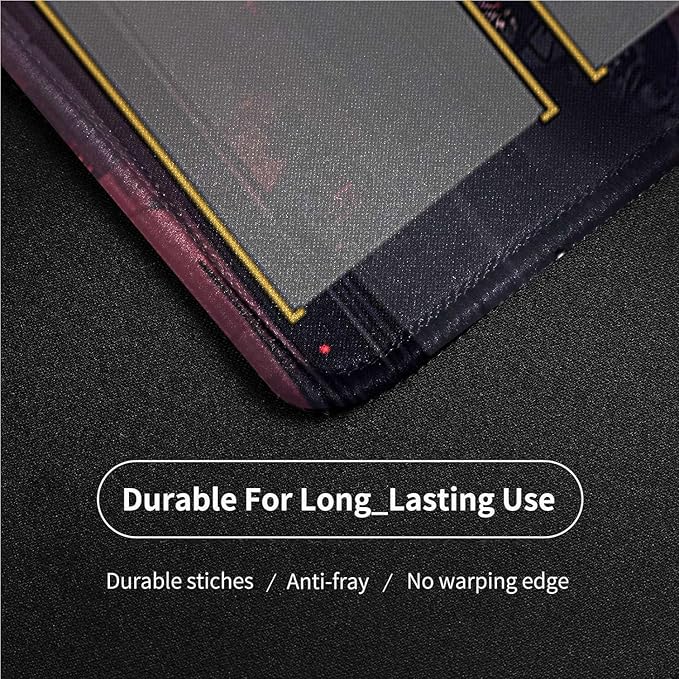 MTG Playmat Stitched Edges, MTG Play Mat for MTG TCG 24 x 14 inches Trading Card Inked Game Playmats with Storage Bag Smooth Rubber Surface Battle Game (Playmat 3)