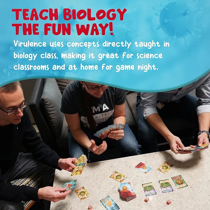 Virulence: An Infectious Virus Card Game - Educational Bidding Game for Kids 8+ - Perfect Biology Board Game for Kids, Teens, and Adults - Medical Science Gifts for Nurses, Doctors, Teachers