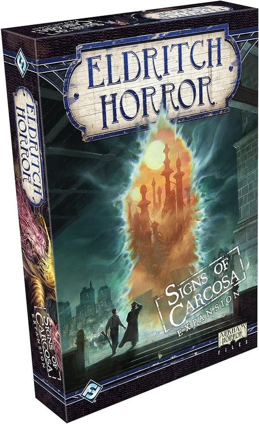 Eldritch Horror Signs of Carcosa Board Game EXPANSION | Mystery Game | Cooperative Board Game for Adults and Family | Ages 14+ | 1-8 Players | Avg. Playtime 2-4 Hours | Made by Fantasy Flight Games