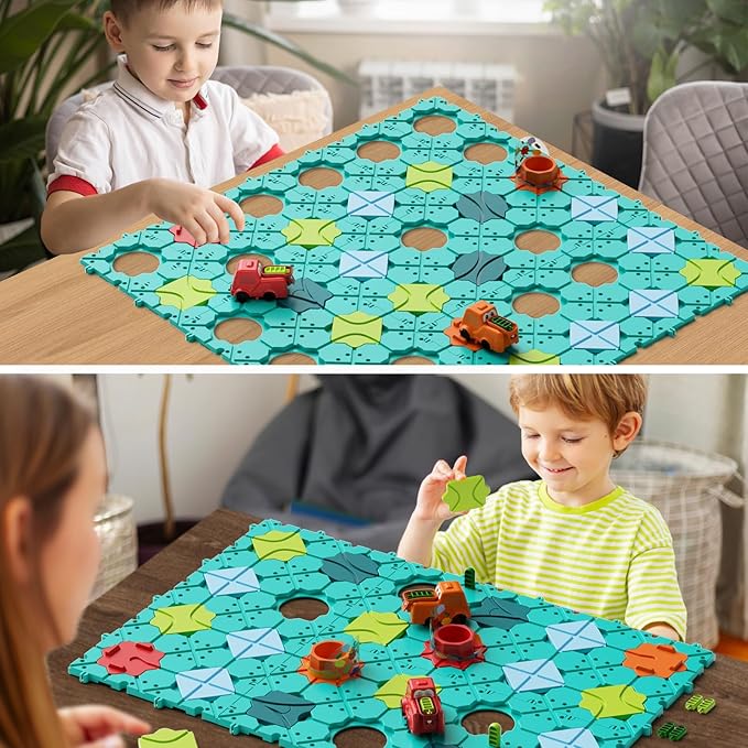 STEM Building Blocks with 200+ Challenges | Sensory Learning Kit for Preschool Classrooms | Creative Road Constructor Games Gift for Ages 3-8 Educational Toys