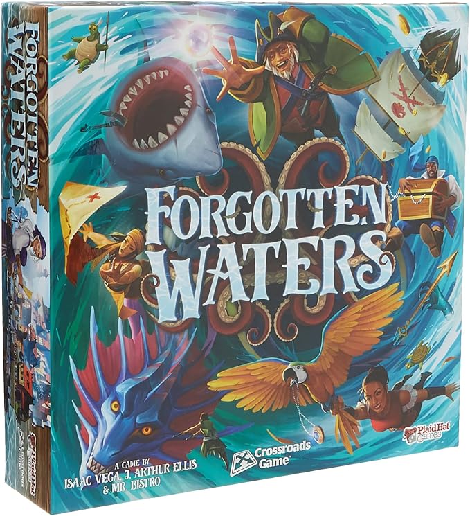 Forgotten Waters Board Game - Embark on a Hilarious Pirate Adventure in a World of High Seas Hijinks! Cooperative Strategy Game, Ages 14+, 3-7 Players, 2-4 Hour Playtime, Made by Plaid Hat Games