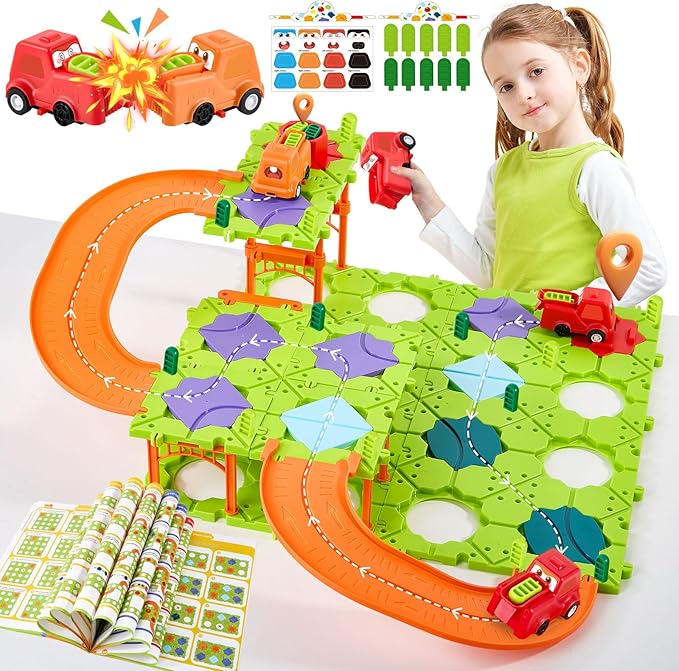 DIY STEM Board Games Kids Toys,Road Builder Educational Learning Toys for Kids, Montessori Logic Puzzles Brain Teasers Toy Preschool Classroom Gifts for Age 4-12 Year Old