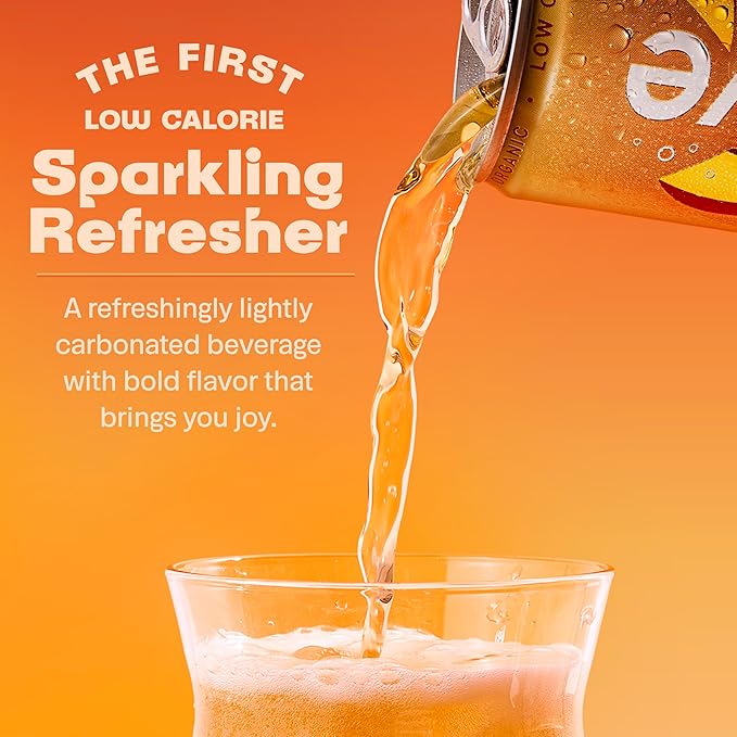 WAVE Sparkling Refreshers | Sparkling Juice | Organic Hydration | Low Calorie Drink | Lightly Carbonated Soda Alternative | No Added Sugar or Artificial Ingredients | White Tea Peach Mango | 12 Pk.