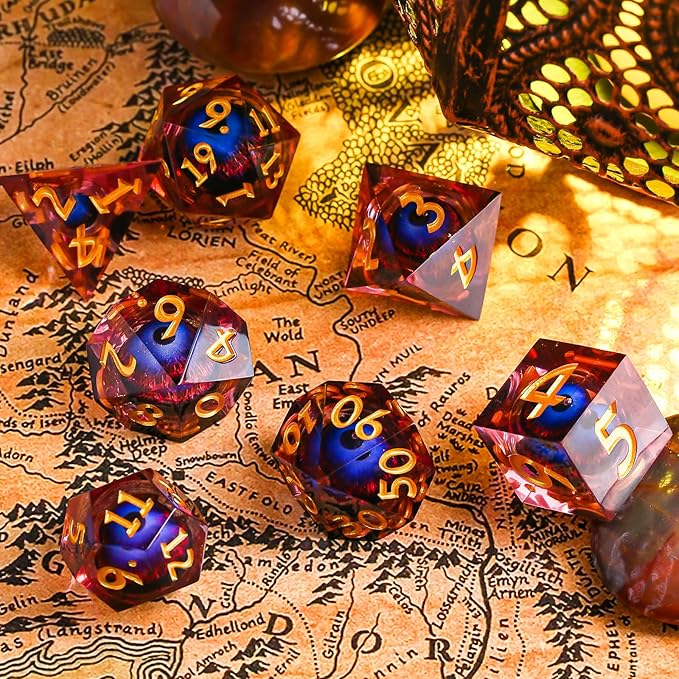 Sharp Edge Dice Set d&d,Dungeons and Dragons Dice,Polyhedral DND Dice Set for Board Games
