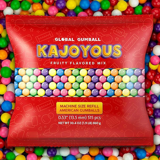 Gumballs for Gumball Machine - 0.5 Inch Gum Balls - Chewing Bubble Gum - 1.9 LB Kids Gum Bulk Gumball Machine Refills - 515 Pcs Little Gumballs