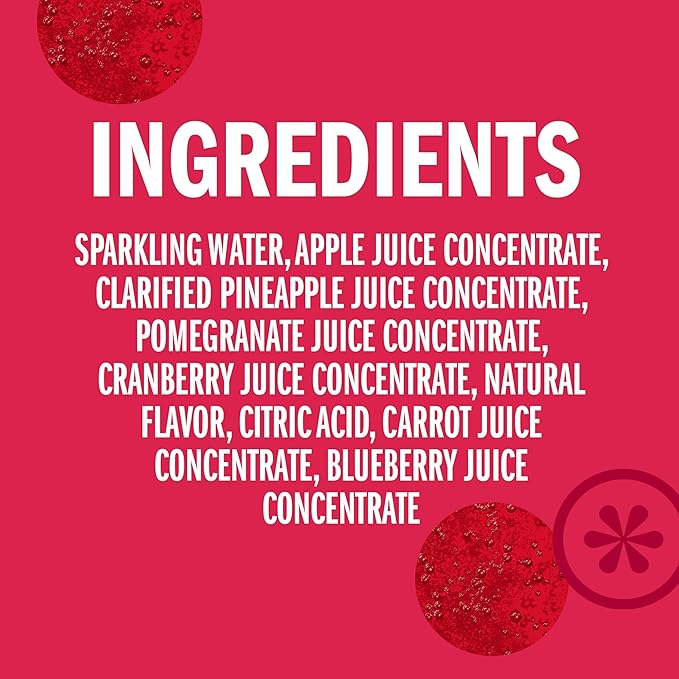 IZZE Sparkling Juice Beverage Blend, Pomegranate, No Sugar Added, 8.4 FL OZ, 24 Cans