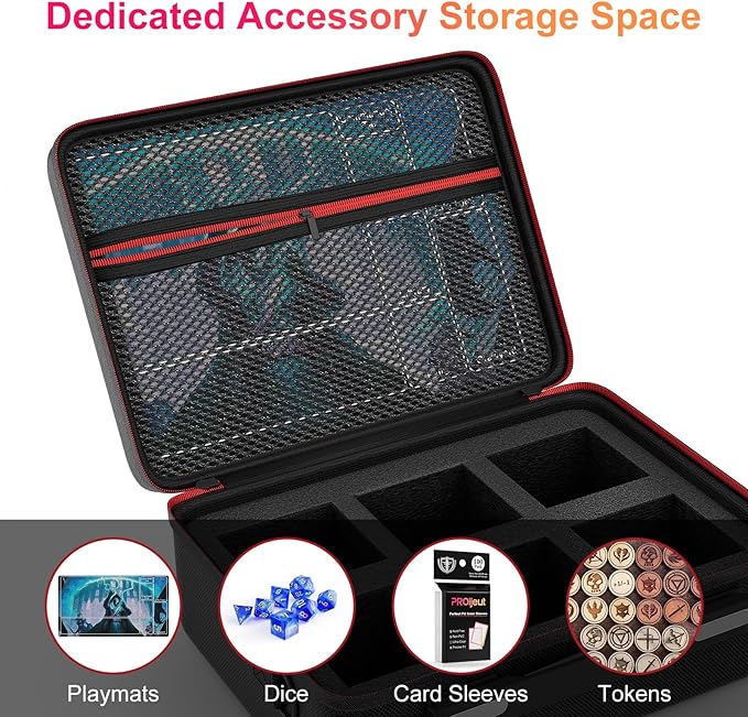 Card Deck Box with Portable Case, 6 Pack Clear Commander Deck Box with 6 Dividers, Holds 600+ Double Sleeved Cards, Fit for MTG, YuGiOh, TCG