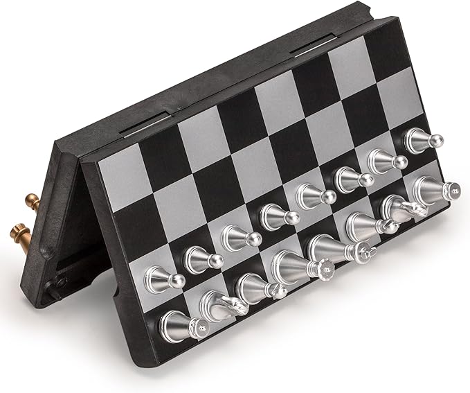 Yellow Mountain Imports Travel Magnetic Chess Mini-Set (6.3 Inches) - Compact, Folding, Educational Board Game