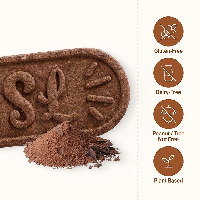 Sweet Loren's Vegan Breakfast Biscuits | Chocolate | 4g Protein, 19g Whole Grains | Plant Based, Gluten Free, Dairy Free, Nut Free Snacks | 3 Pack (15 Total Biscuits, 1.6 ounce each)