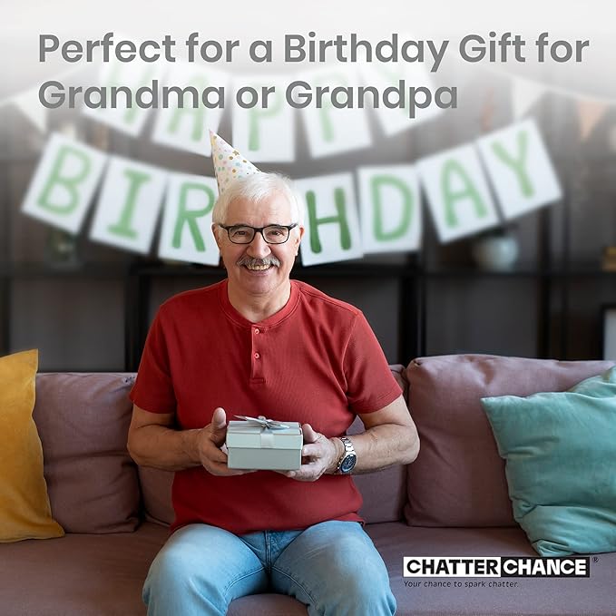 ChatterChance Generations: Conversation Card Games - Family Fun Game Night for Kids and Adults w/Grandma & Grandpa - 80 Thought Provoking Questions, Deck of Question Cards Gift for Grandparents