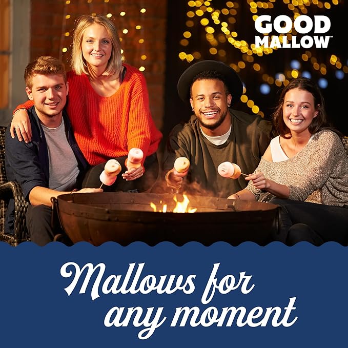 GoodMallow Vegan Marshmallows - Large Kosher Halal Gluten Free Dairy Free Healthy- Natural Gelatin Free Marshmallows for Hot Chocolate, Smores, Baking - Nothing Artificial (White Vanilla) (Pack of 2)